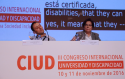 Pepa Torres, Directora Gerente de FEACEM, interviniendo en el III Congreso Universidad y Discapacidad